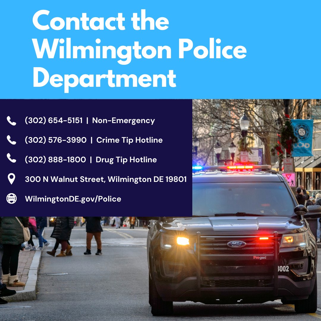 WPDPIO's tweet photo. Need to get in touch with the Wilmington Police Department? Besides calling 9-1-1 for emergencies, here are some additional ways to reach out to us. https://t.co/RHVq1rmU1P