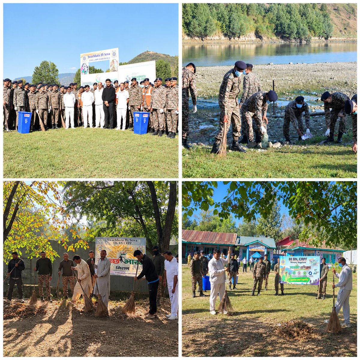 OpsNkor's tweet photo. Today, under "Swachhta Hi Seva Abhiyan", 09 Battalions of NKOR organised total 17 activities , in which 1689 force personnel, 107 civilians and 02 dignitaries extensively participated in cleanliness of environment.
@crpf_j @crpfindia @KOSCRPF https://t.co/fBxATMWlAE