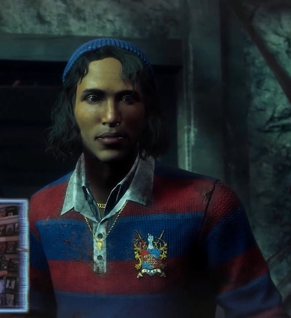 Sirctrine's tweet photo. BHVR. On the behalf of ALL Renato fans, Can you fix Renato's hair? Why is it a bob and why does he have a bald spot on his forehead? PLEASE make it longer and fix his hairline.. :( 

#RenatoLyra #DeadByDaylight @DeadbyDaylight https://t.co/RBX7UCpxW9