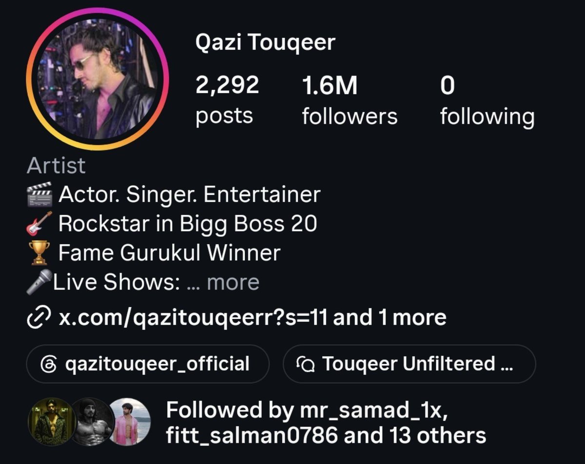 iamtauheed3737's tweet photo. Qazi the rockstar 💪🔥🏆 

1.6M Qazi ke Rockstar, going strong, keep following him guys 💥🔥👑🤴🎸🦁😊🤝
#QaziTouqeer
#BiggBoss20
#BB20 https://t.co/qAXDOJjw0S