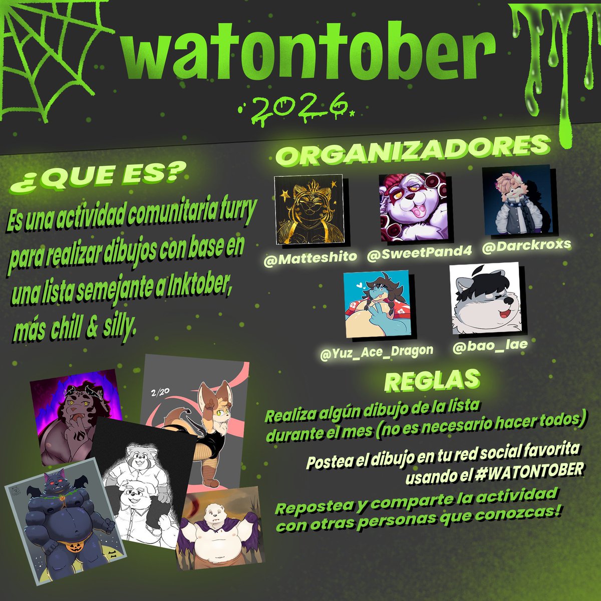 Yuz_Ace_Dragon's tweet photo. [EVENTO]

En este octubre te invitamos a participar en este inktober furry.
Dibuja y usa el #WATONTOBER para compartir tu arte. @Matteshitto @SweetPand4
 @bao_lae  Y yo, estaremos republicando cada uno de los dibujos.
#furry #furryart #furryHalloween 

Ante dudas, consultenos ^^ https://t.co/XEi3gB8YpH