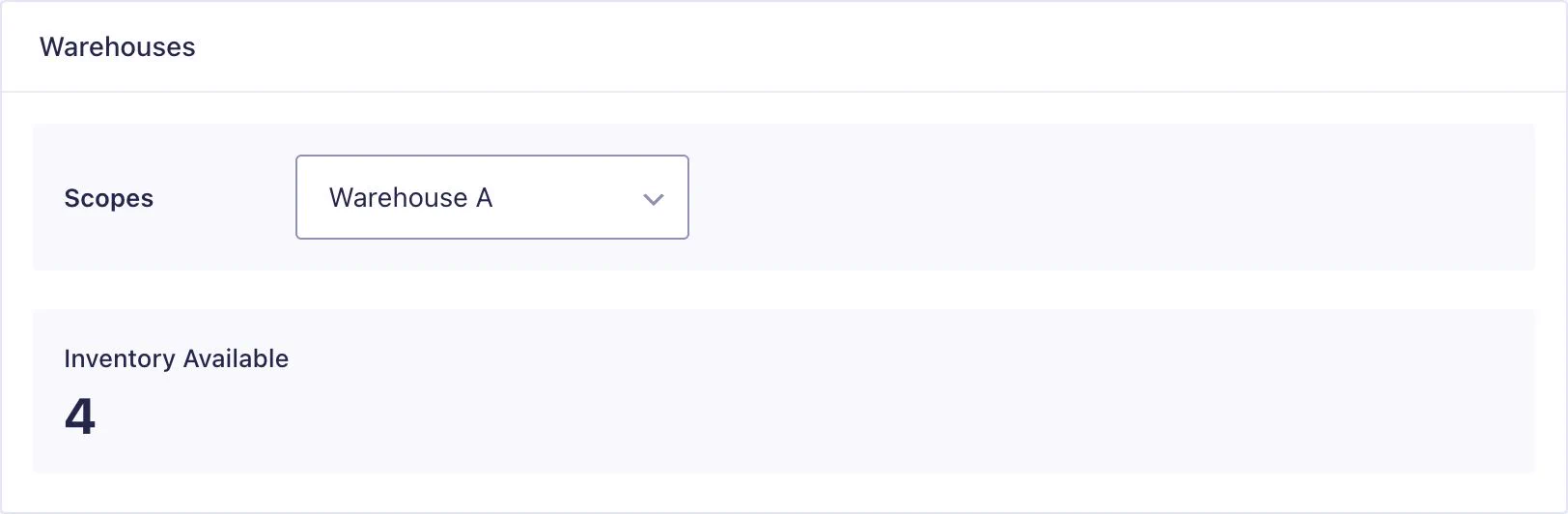 GP Inventory's Inventory tab in Gravity Forms, with a scope drop down populated from values that have already been submitted.
