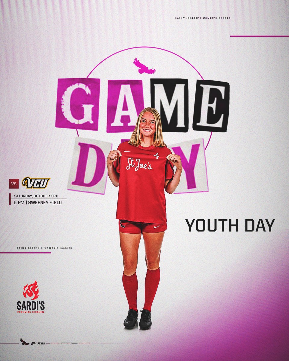 SJUHawks_WSoc's tweet photo. 𝗠𝗘𝗔𝗡 𝗚𝗜𝗥𝗟𝗦 𝗗𝗔𝗬 & 𝗬𝗢𝗨𝗧𝗛 𝗗𝗔𝗬
𝐅𝐨𝐫𝐠𝐞𝐭 𝐩𝐢𝐧𝐤 𝐨𝐧 𝐖𝐞𝐝𝐧𝐞𝐬𝐝𝐚𝐲𝐬, 𝐨𝐧 𝐒𝐚𝐭𝐮𝐫𝐝𝐚𝐲𝐬 𝐰𝐞 𝐰𝐞𝐚𝐫 𝐂𝐫𝐢𝐦𝐬𝐨𝐧!!!
🆚 | VCU
📍 | Hawk Hill, Philadelphia
🏟 | Sweeney Field
⏰ | 5:00 PM
💻 | ESPN+
📈 | https://t.co/eIWI4pIdQi
#⃣ | #THWND https://t.co/LANl8NBZIB