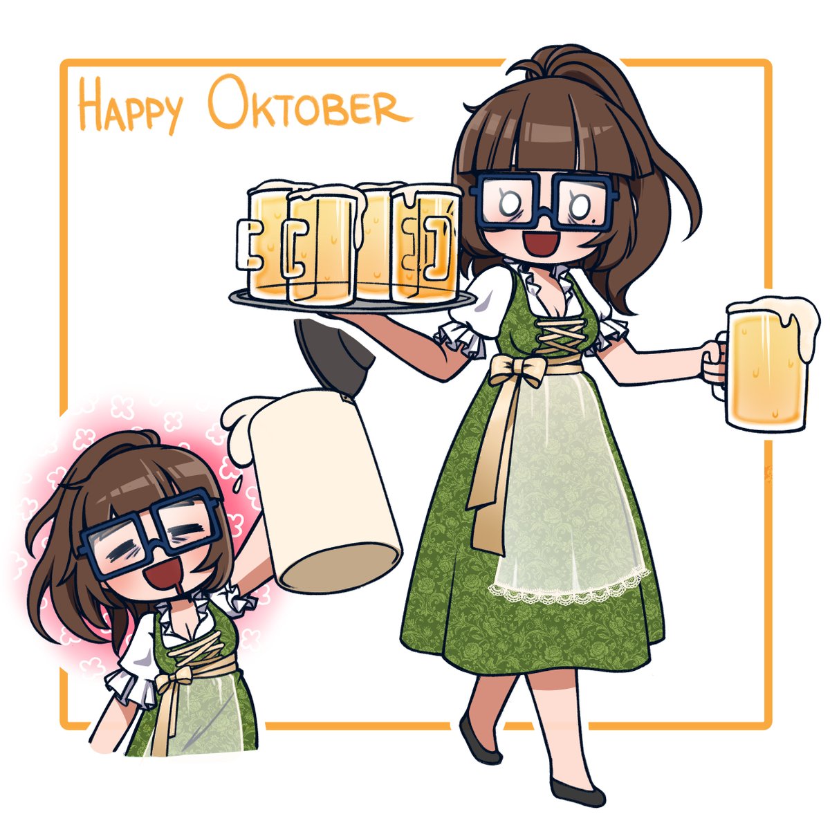 JennyVtuber's tweet photo. It's October! Everyone, draw yourself in a dirndl, NOW!! 🍻 https://t.co/9UigtUF8L7