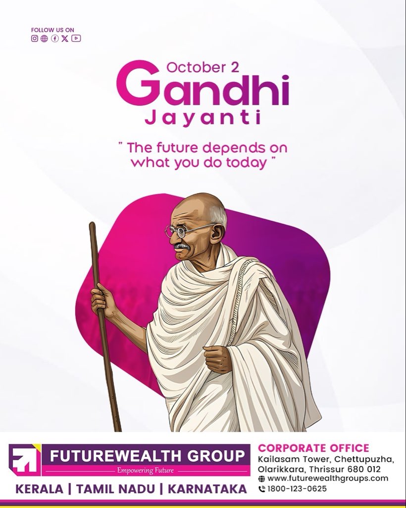 futurewealthofc's tweet photo. Be the Change. Build the Future.
 Remembering Mahatma Gandhi and his timeless values of truth, peace &amp; non-violence 🇮🇳✨ https://t.co/1iyr81YQrY