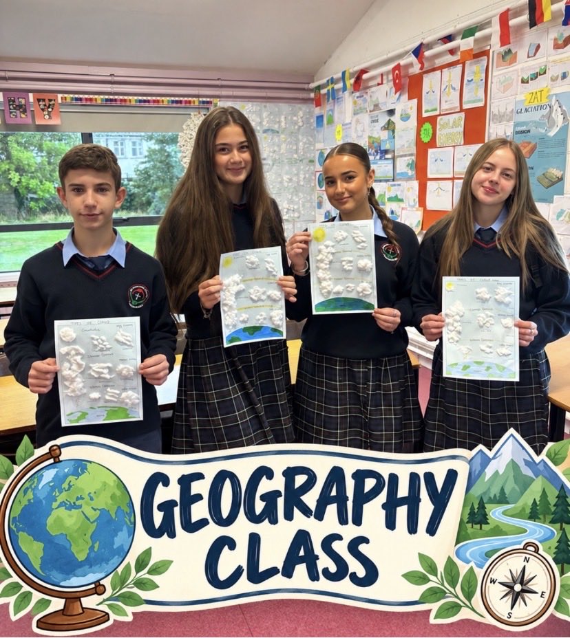 Pres_Carlow's tweet photo. ☁️ Ms Coburn's Third Year Geography class have been studying 'The Atmosphere' and created a poster in their @Pres_Carlow class today to present the different cloud types. @CeistTrust #geography #activelearning https://t.co/vaLBO6vM8v