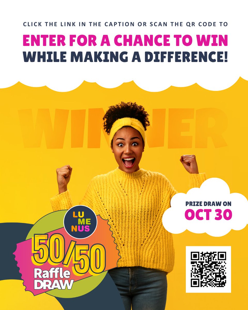 LumenusCS's tweet photo. 🎟️ The countdown is on for our Fall 50/50 draw! Get your tickets today for a chance to win 50% of the jackpot while supporting vital community services. Open to Ontario residents 18+ (excludes Lumenus employees). Draw: Oct. 30th. https://t.co/rC7lfYpxB3 #Lumenus #Fundraiser https://t.co/tJQZkfiPDx