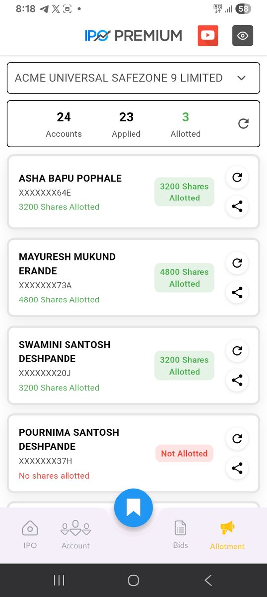 MohitErande1's tweet photo. Got few allotment in ACME
How much you got?
#ipo #ipoh #IPOAlert #ipoallotment #IPOListing #IPOAlert #IPOListing #IPOUpdate #IPOGMP https://t.co/nxipvuO74D