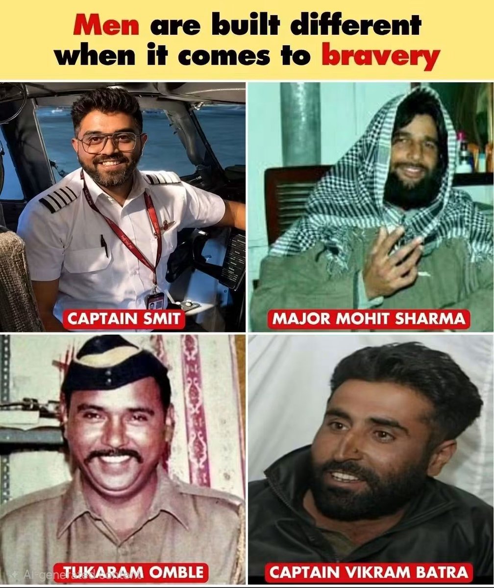 KalamCenter's tweet photo. Different uniforms. Different battles. One unbreakable spirit. 🇮🇳

Some acts of courage last only a moment—but their stories continue to inspire generations long after the moment has passed.

Bravery may take different forms, but its impact can last forever. 🫡❤️

#IndianHeroes #Bravery #Courage #India #Inspiration