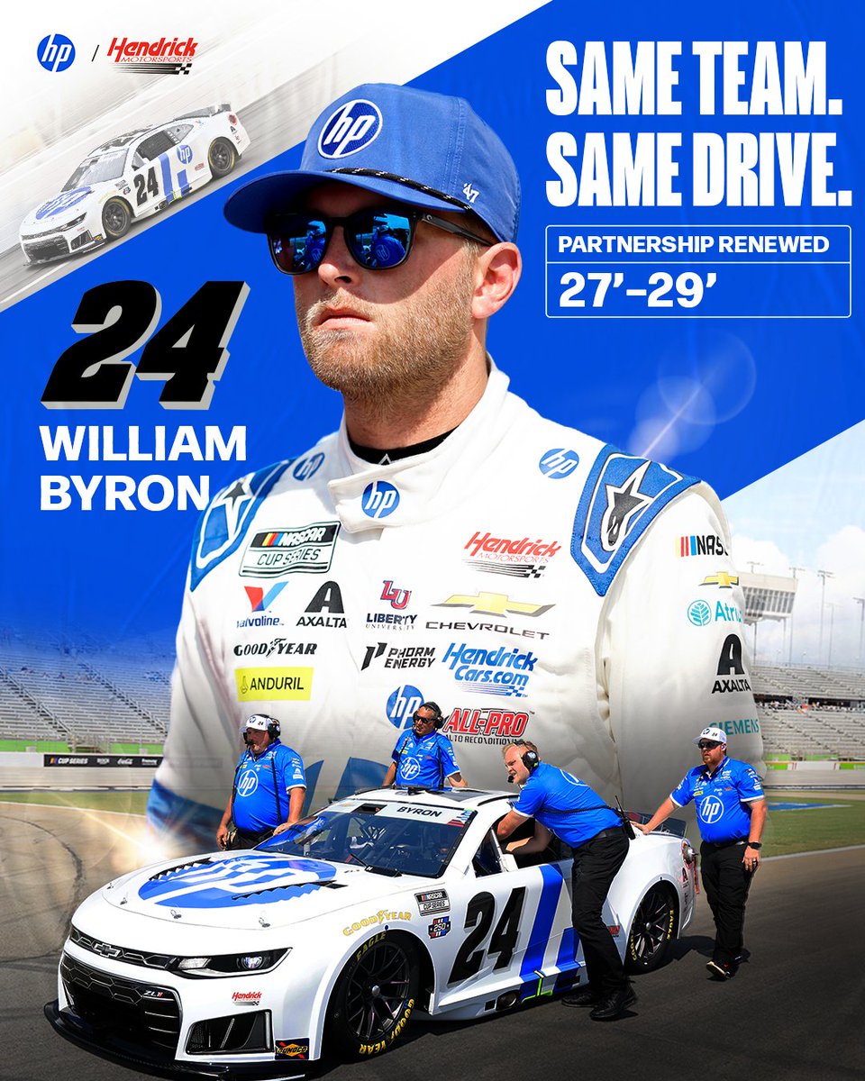 ZbyHP's tweet photo. Powerful partnership extended. 🚀

We're excited to continue as @TeamHendrick's Official Technology Partner, @WilliamByron, and the @Hendrick24Team from 2027-2029, powering race day and the engineering behind it with HP Z Workstations.

Get the details: https://t.co/WEc6C8rm43 https://t.co/7WvVFnN7xS