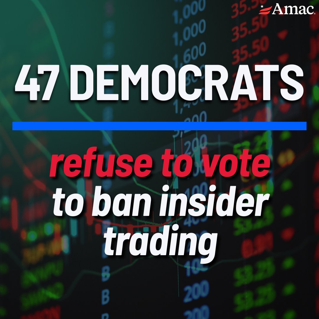AMACforAmerica's tweet photo. "A bill to stop insider trading failed to advance in the Senate on Wednesday, with all Democrats voting against it and all Republicans voting for it..." 

Read more: https://t.co/fMVgiX2pQ1 https://t.co/SGxhctF3QV