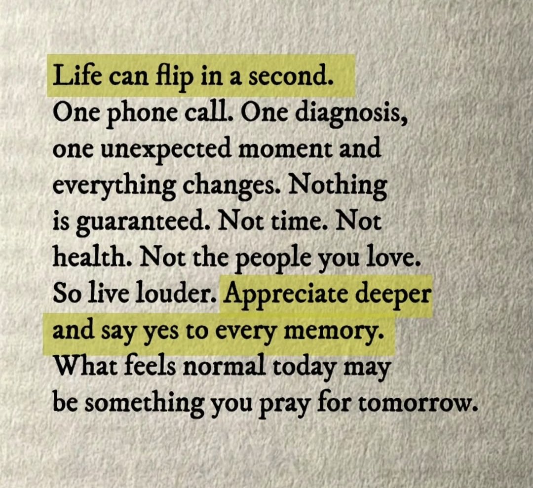Lovandfear's tweet photo. Life can change without warning. Hold your people a little closer, make the memories, say what you feel, and don't wait for tomorrow to appreciate what today gives you ❤️ https://t.co/YmWHN29ldO