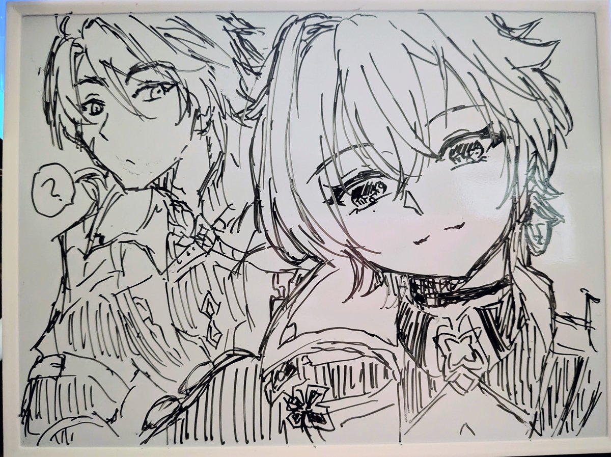 kkL0518NA's tweet photo. アナログたのちい(寝れなかった)
線画雑でもそれっぽく見えるから
多分ロエルカっぽい感じ https://t.co/n0sVQWgS41