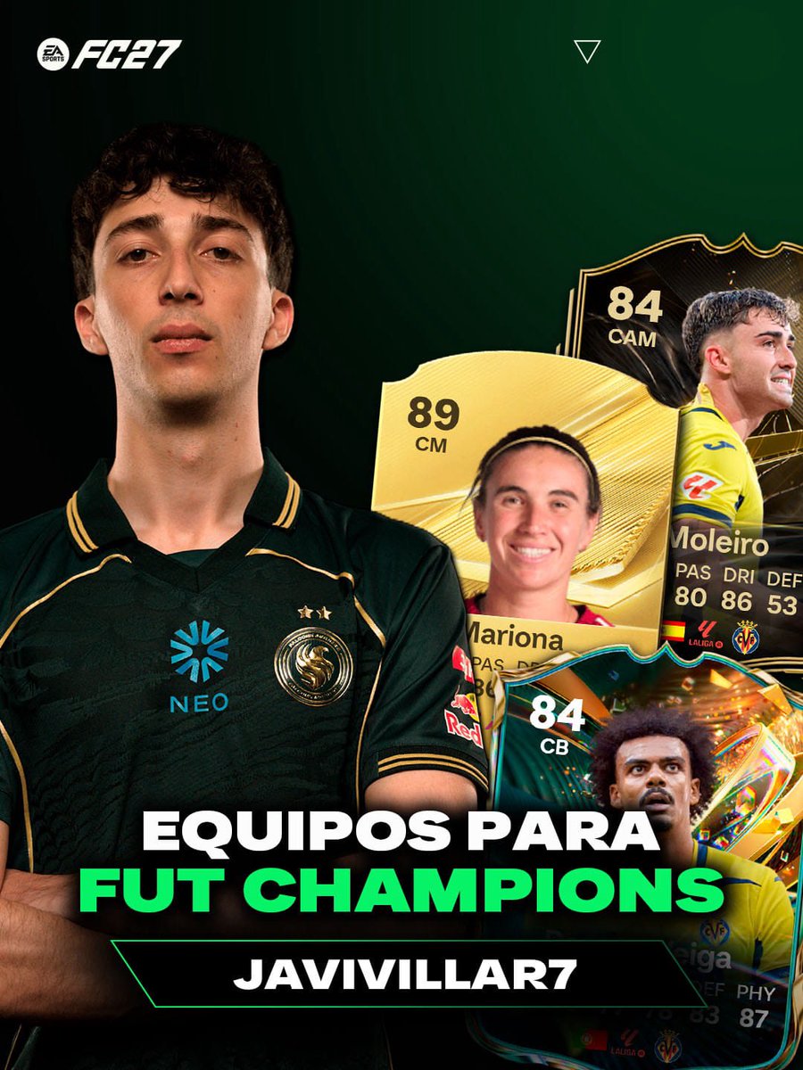 easportsfces's tweet photo. Las plantillas que recomienda @Javivillar7 para el primer FUT Champions de #FC27. https://t.co/3xp6CU6X2Z
