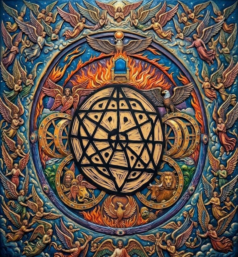 RasaHorus's tweet photo. " #Ezekiel s #vision "

#aiart #art #USA #freedom #equality #justice #America #lucid #dreams #inspiration #motivation #peace #truth #wisdom #angels #aliens #time #eternity #love #global #Israel https://t.co/IyZLFgJjFF
