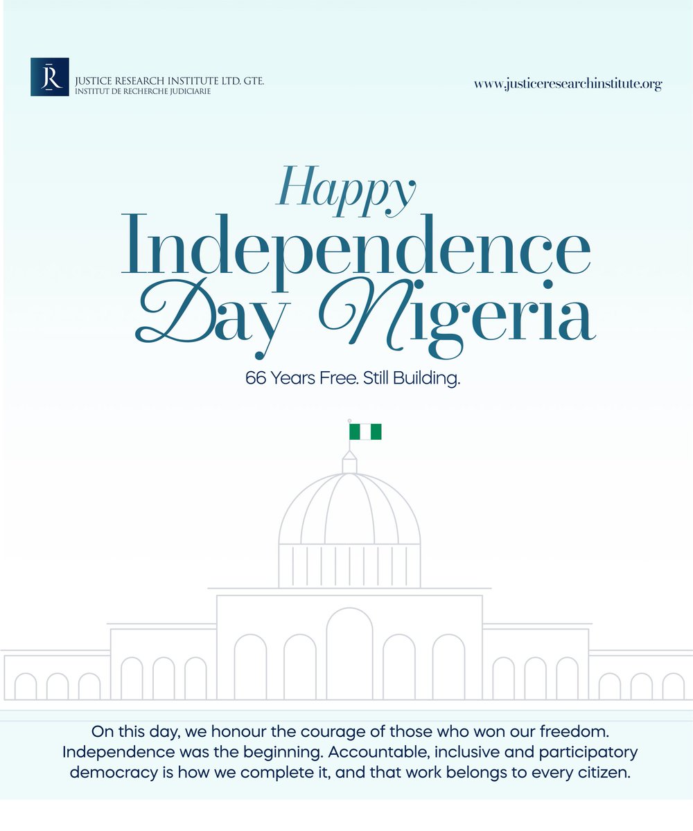JRITWI's tweet photo. 66 years, Still building.
Today we honour the courage of those who won Nigeria's freedom. But independence was only the beginning. Completing that work takes accountable, inclusive and participatory democracy, the work belongs to every citizen.
Happy Independence Day, Nigeria. https://t.co/jlH06XqFP6