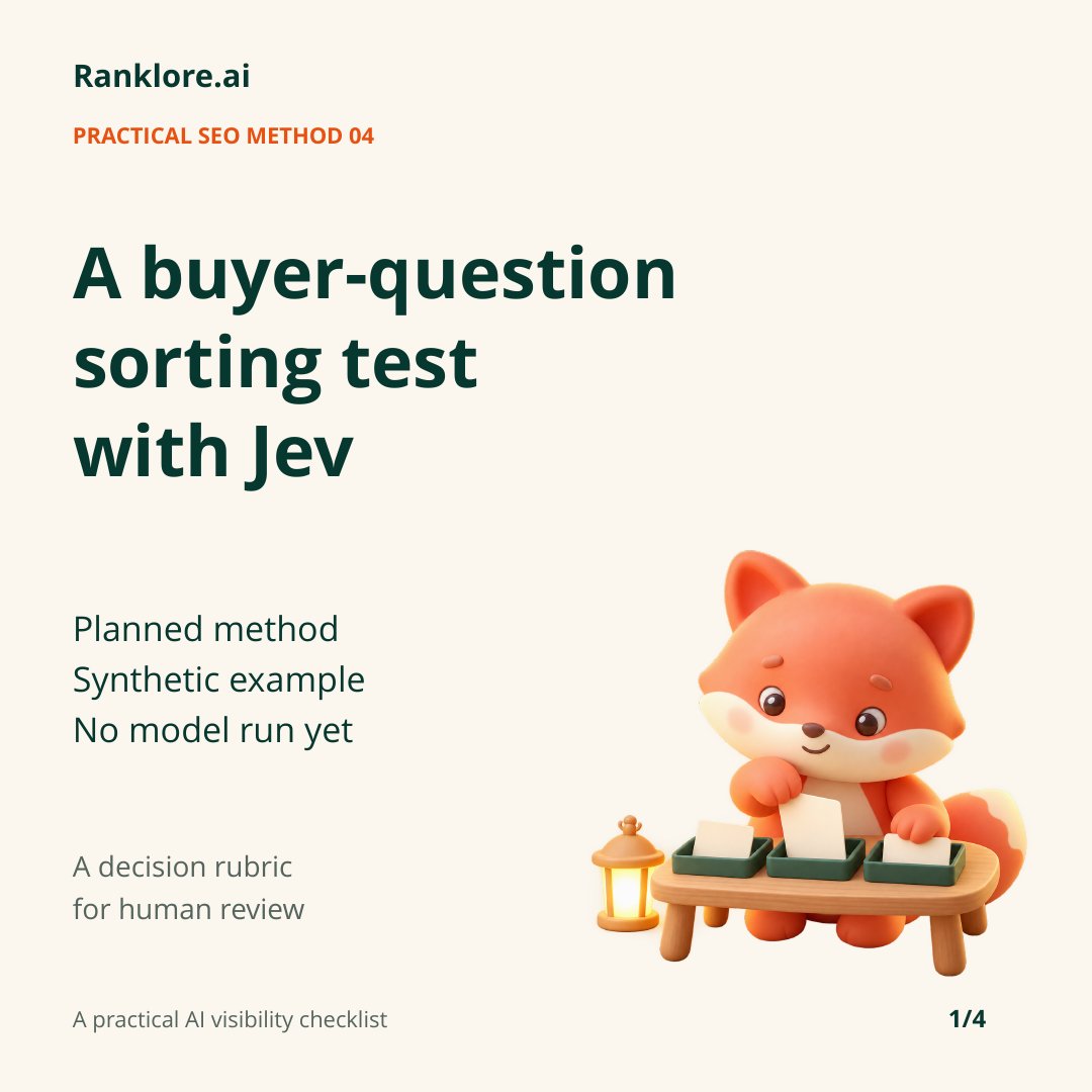 ranklore's tweet photo. Which plan supports five people? That is a comparison question under this rubric.

Here is a planned Jev workflow: define intent labels, test against human labels, then make one evidence-backed page edit.

Synthetic example. No model run or SEO result is claimed. https://t.co/CPt6KOxrcE
