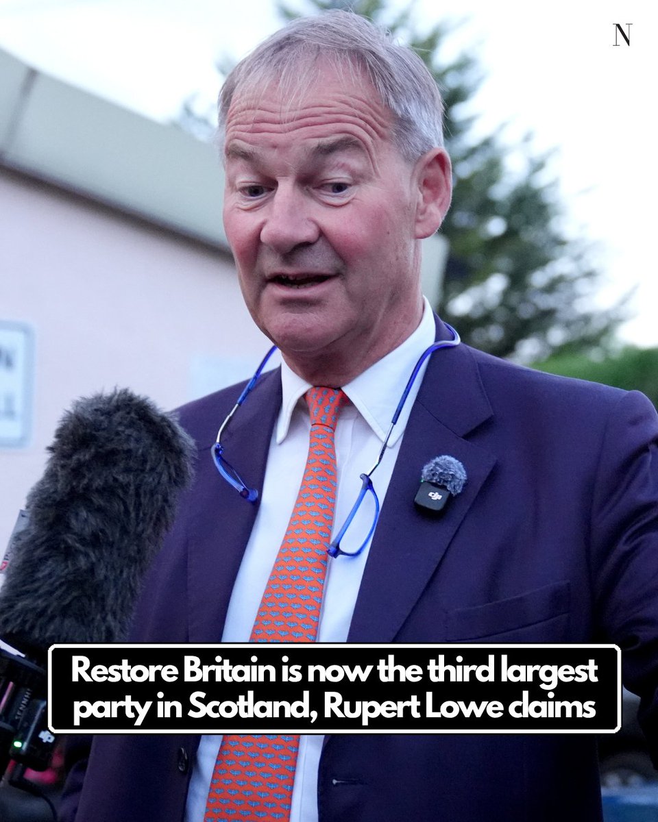 ScotNational's tweet photo. NEW: Restore Britain are now the third-largest party in Scotland, says its leader, Rupert Lowe

Lowe has claimed his party now have more supporters than Scottish Labour and the Scottish Conservatives https://t.co/Oo9EBgznC1