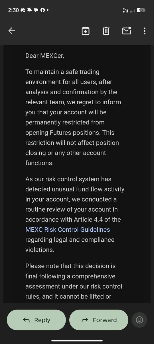 OLUWAISTOSIN's tweet photo. I got this mail today from @MEXC  and I have to withdraw all my funds from there  to my Bitget account
I have always been a futures trader and will always be one ✅ 
Hopefully they rectify and correct theirselves https://t.co/8zhhPupaXC