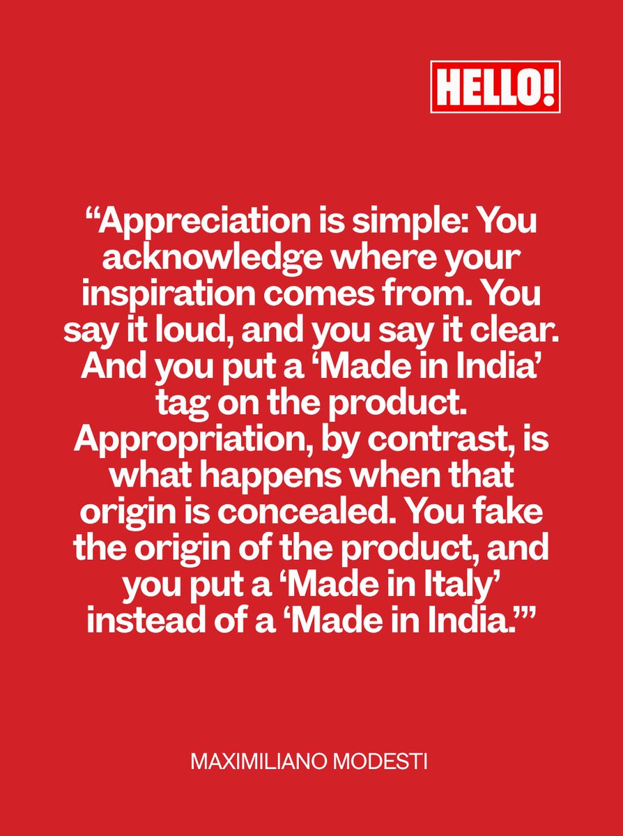 HELLOmagIndia's tweet photo. #MaximilianoModesti on India’s craft legacy, the #MadeInIndia label &amp; why artisans deserve a greater share of global luxury—in an exclusive interview with #HELLOIndia: https://t.co/Y0ZiruDUcv #HELLOMagazine #CulturalAppropriation #MadeInIndia https://t.co/4AffGqwILj