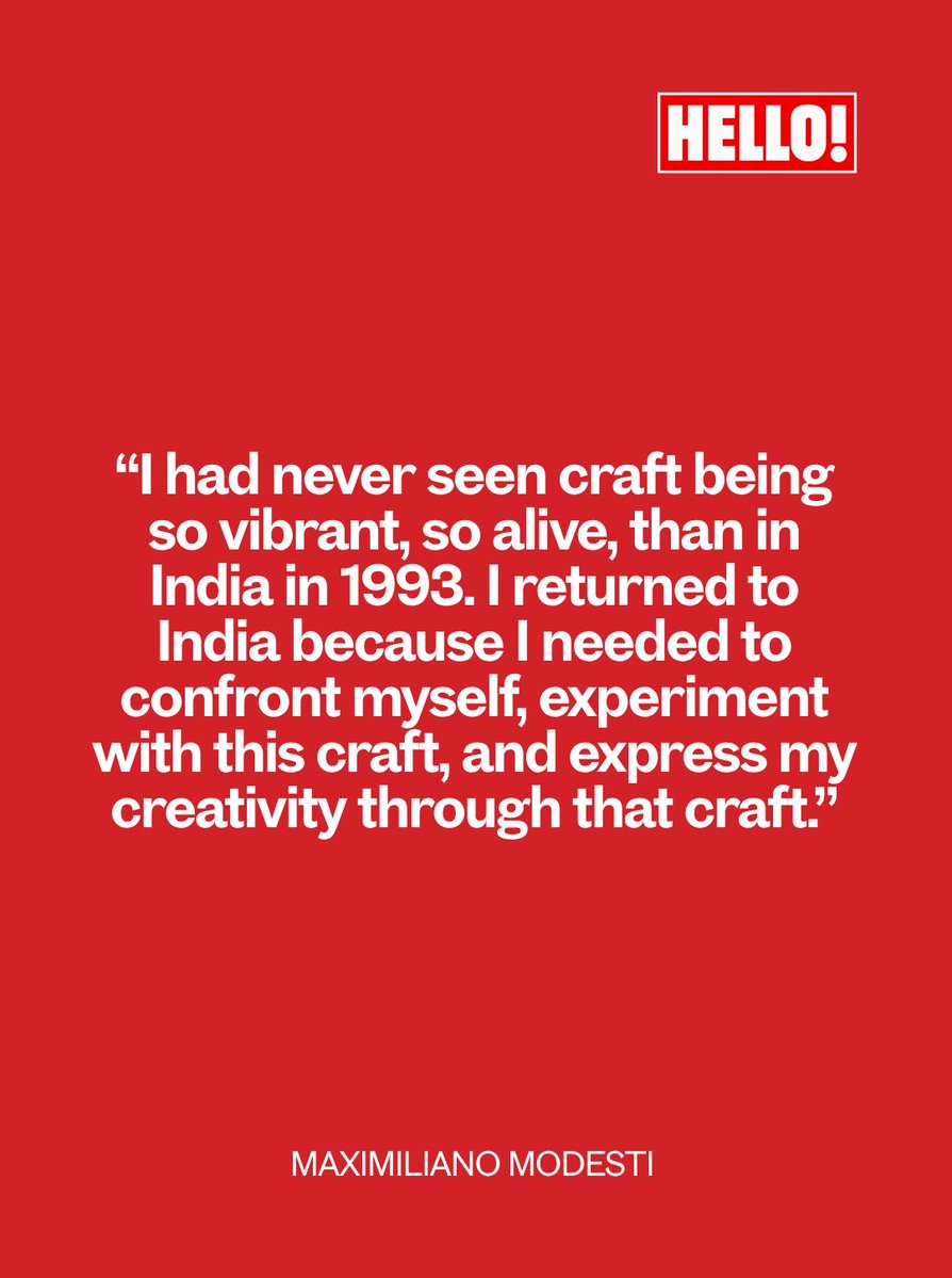HELLOmagIndia's tweet photo. #MaximilianoModesti on India’s craft legacy, the #MadeInIndia label &amp; why artisans deserve a greater share of global luxury—in an exclusive interview with #HELLOIndia: https://t.co/Y0ZiruDUcv #HELLOMagazine #CulturalAppropriation #MadeInIndia https://t.co/4AffGqwILj