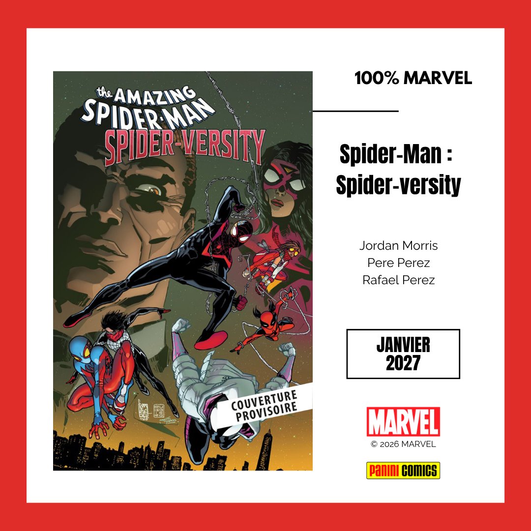 paninicomicsfra's tweet photo. BIG NEWS ! Et deuxième super-héros à l'honneur aujourd'hui avec SPIDER-MAN !

* En janvier, en 100%, on vous propose la mini-série SPIDER-MAN : SPIDER-VERSITY où les jeunes Araignées (de Silk à Spider-Boy en passant par Miles) vont être coachées par....Norman Osborn ?!? Heureusement, Spider-Woman est là pour les protéger (mais la vraie menace est tout autre...)

* En février, on a un autre titre en périphérie de Spidey avec SUPERIOR FOES OF SPIDER-MAN de Nick Spencer & Steve Lieber ! Un volume de 376 pages où l'on suit le groupe de Boomerang lorsque Peter est remplacé par Otto ! Ok, ce sont des super-vilains mais ils ne méritent vraiment pas de souffrir autant !

* Et du côté des POCHE en février, c'est normalement le mois des récits complets avec SPIDER-MAN : L'AUTRE (qui vient compléter le run de J.M. Straczynski) mais aussi un "pas récit complet" avec le premier tome (sur 3) de la seconde saison d'ULTIMATE SPIDER-MAN... LA MORT DE SPIDER-MAN ! Une trilogie qui intègre USM Requiem 1-2, USM (2009) 1-15 + 150-160, Ultimate Avengers vs New Ultimates 1-6 et Ultimate Fallout 1-6 !

Indice : vieux tomes 1