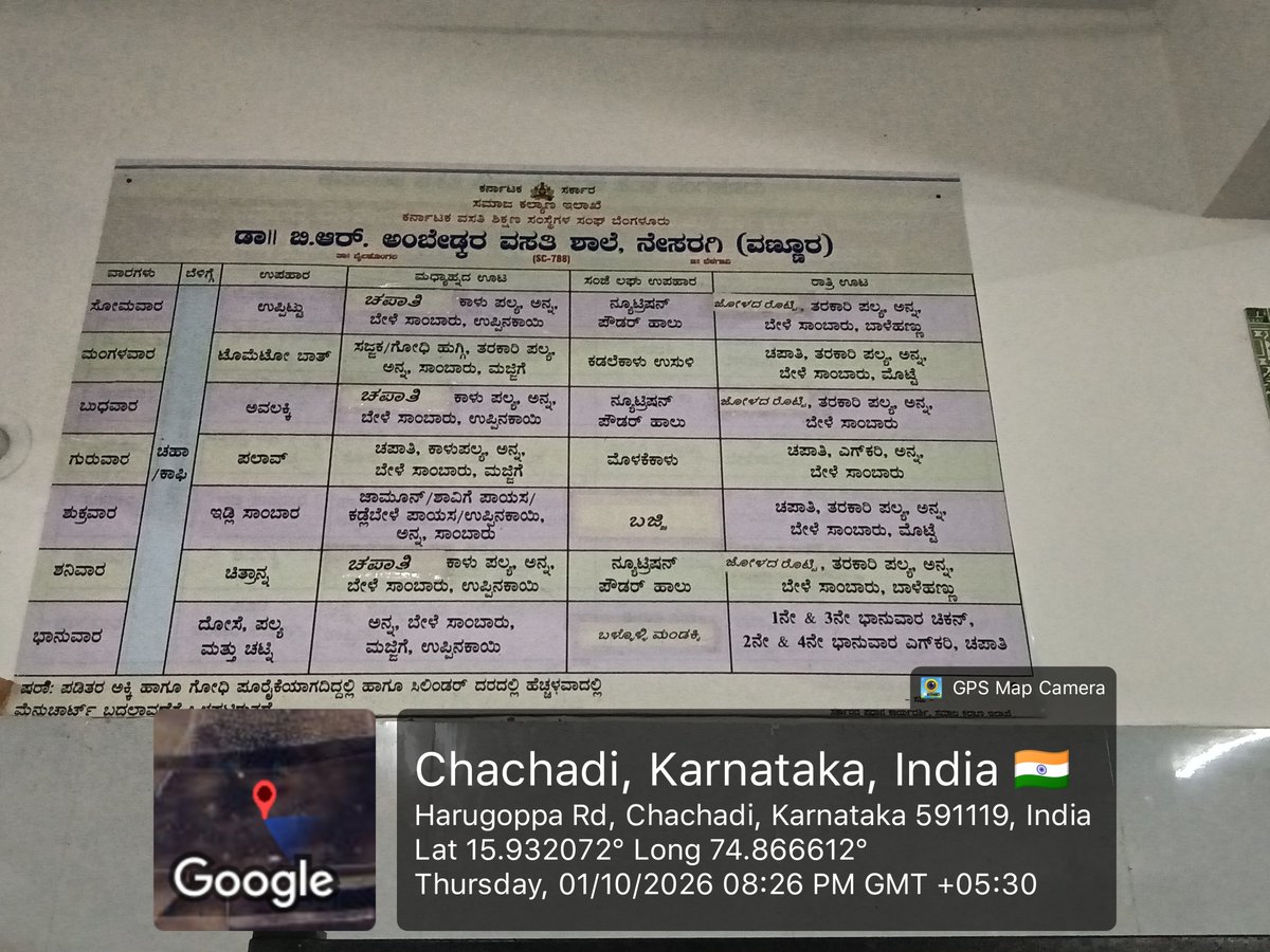 788Dbrars's tweet photo. Dinner served as per Menu @kreisemahithi @Captain_Mani72 @shobhana_88 @DswBgm @EdKreis#Social Audit- SWD Meals
#Social Welfare- Karnataka https://t.co/Z9QjQMjSrJ