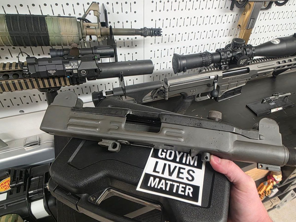 agarthanarmory's tweet photo. Whoever ordered the USP45 &amp; IDF marked Uzi, Im going to be very disappointed if youre not Otto Skorzeny. 

Also youre getting a bunch of Goyim Lives Matter stickers, which youre either going to really love or absolutely hate. https://t.co/YkoAc7NOKv
