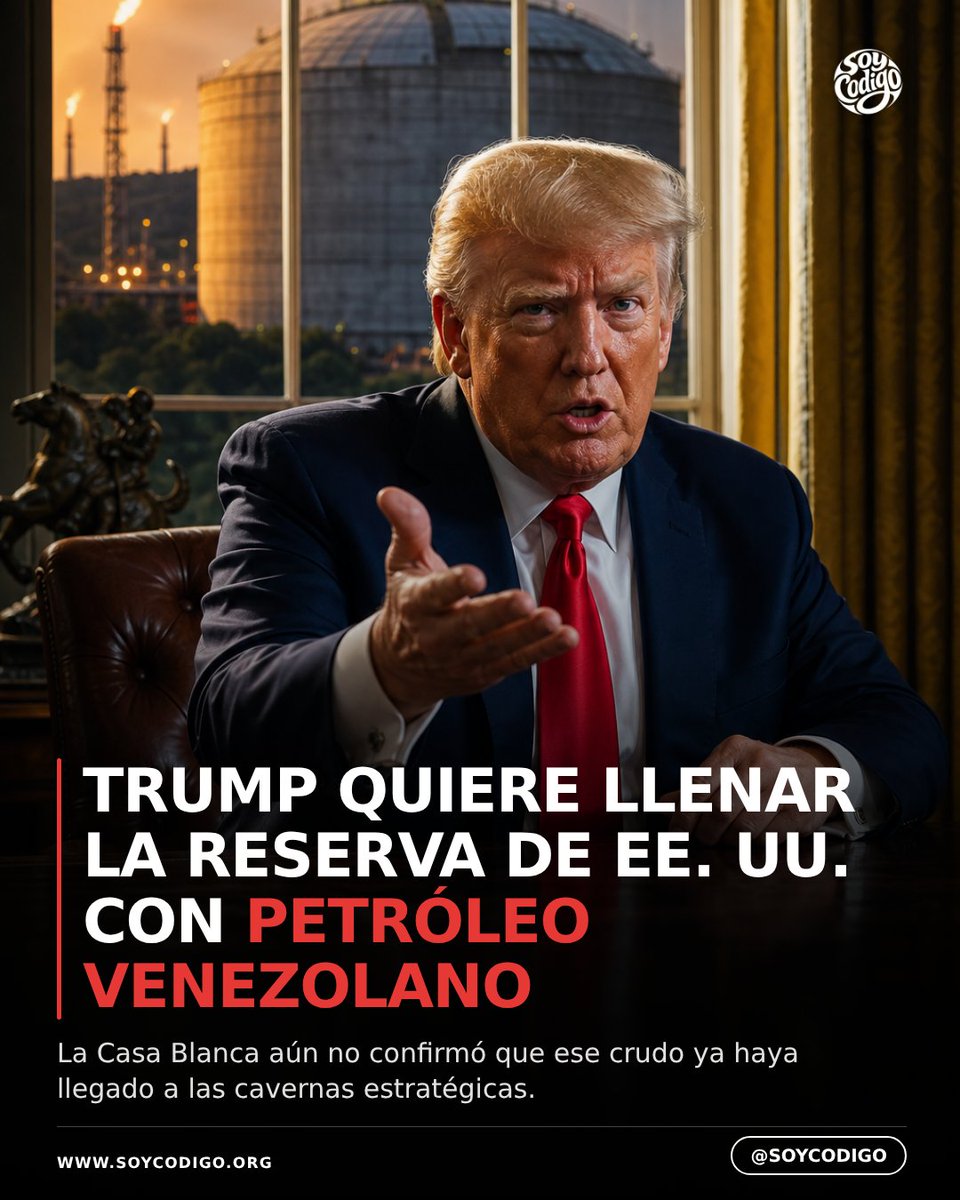 CodigoCreator's tweet photo. 🚨 #IMPORTANTE 🇺🇸🇻🇪 TRUMP QUIERE LLENAR LA RESERVA CON PETRÓLEO VENEZOLANO

Donald Trump afirmó que el petróleo venezolano se utilizará para llenar la Reserva Estratégica de Petróleo de Estados Unidos y dijo que el proceso comenzaría “muy pronto”. https://t.co/gQmPb2Xusr