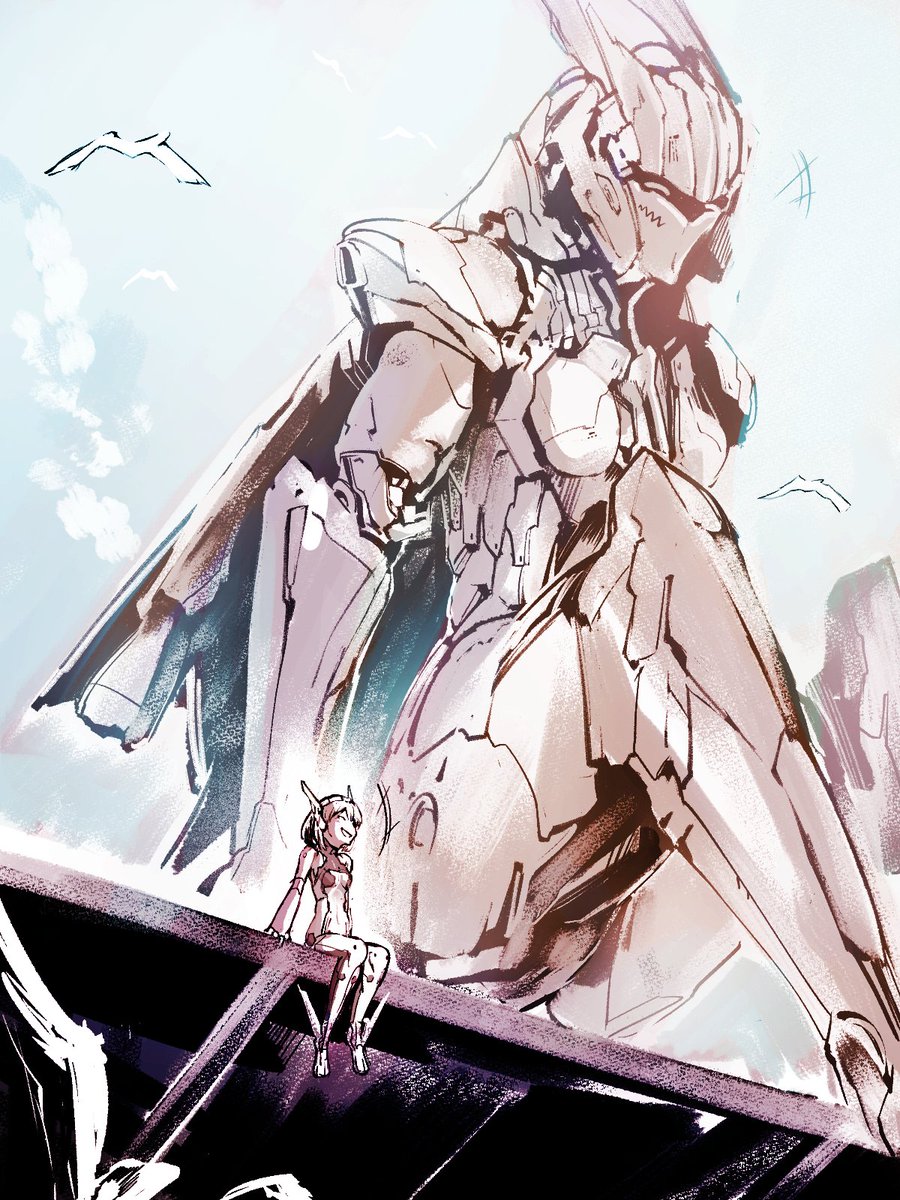 centu_7u's tweet photo. #全クリエイターに告ぐロボ娘の作品を解放せよ
前描いた「身長差メカ百合」の続き描きたいと思いつつはや幾星霜 https://t.co/6kiyxyMTZu