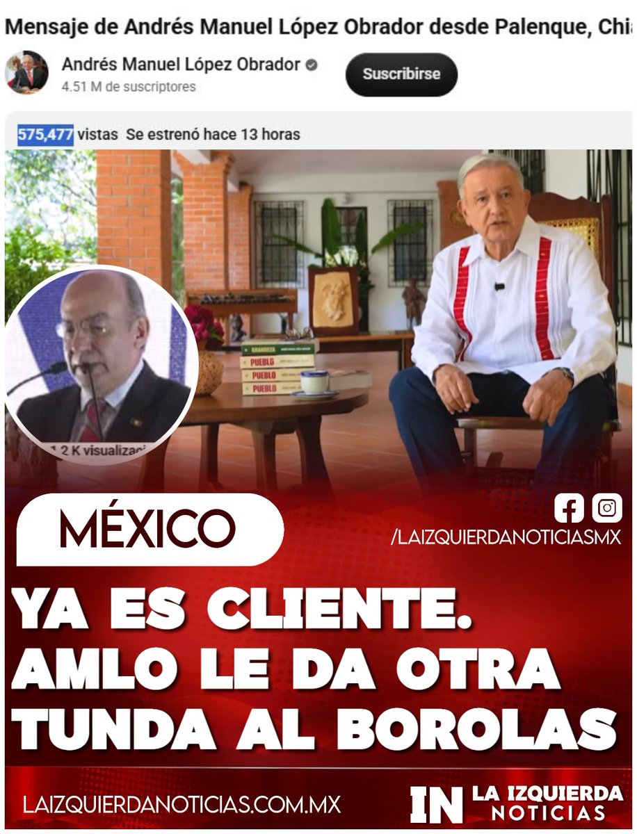IzqNoticiasMx's tweet photo. MONUMENTAL. AMLO arrasa en popularidad: 30 mil 586 visualizaciones y 48 mil likes en horas, contra 1 mil 234 vistas y 60 likes de Calderón en 11 horas. ¿El más querido?
“” https://t.co/9rd21E4ieV