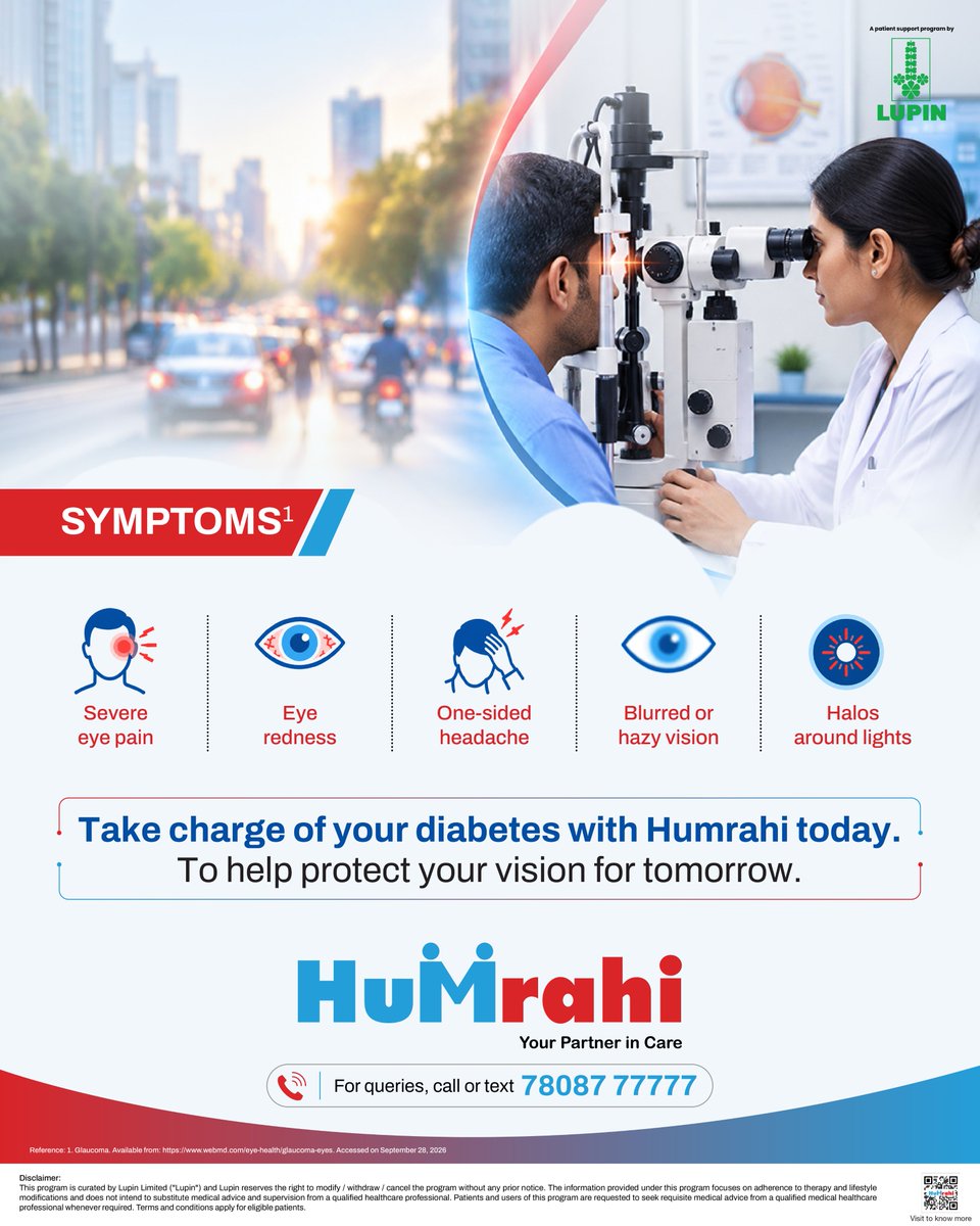 HumrahiCare's tweet photo. Things can change without looking different.
Glaucoma may develop quietly, and diabetes can increase the risk.

Because when it comes to your sight, “I didn’t notice” shouldn’t be the first sign, with Humrahi, your partner in care. 🤝

🔗Website|📞7808777777

#Glaucoma #Humrahi https://t.co/l7Ic1rKgUO
