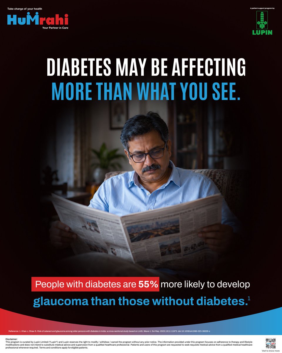 HumrahiCare's tweet photo. Things can change without looking different.
Glaucoma may develop quietly, and diabetes can increase the risk.

Because when it comes to your sight, “I didn’t notice” shouldn’t be the first sign, with Humrahi, your partner in care. 🤝

🔗Website|📞7808777777

#Glaucoma #Humrahi https://t.co/l7Ic1rKgUO