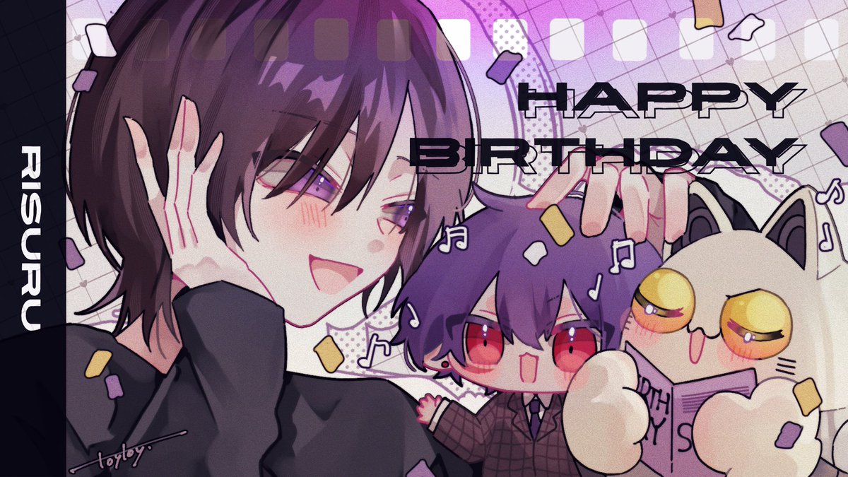 x2t0y's tweet photo. ✧　お誕生日おめでとうございます

💜 #りする誕生祭2026
💜 #りすたじお https://t.co/2wloZJgq6e