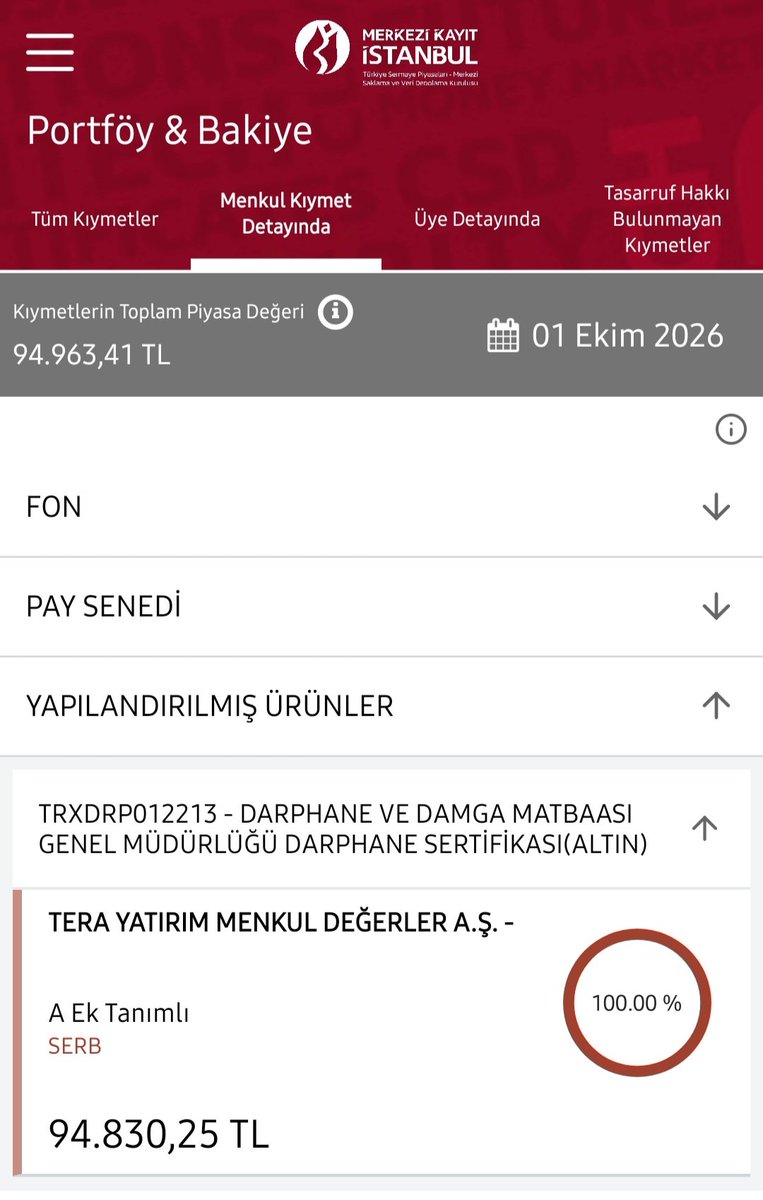 YatirimciPisi's tweet photo. #TMV satışından gelen para ile TeraTrader üzerinden aldığım AltınS1'ler MKK hesabıma yansıdı ve bloke emrini girdim

Yarın da virman talebi yapacağım

EFT tedbiri kalkmadan virman da onaylanmayacaktır diye düşünüyorum ama olsun

Yatırım tavsiyesi değildir https://t.co/PycdplIIfv