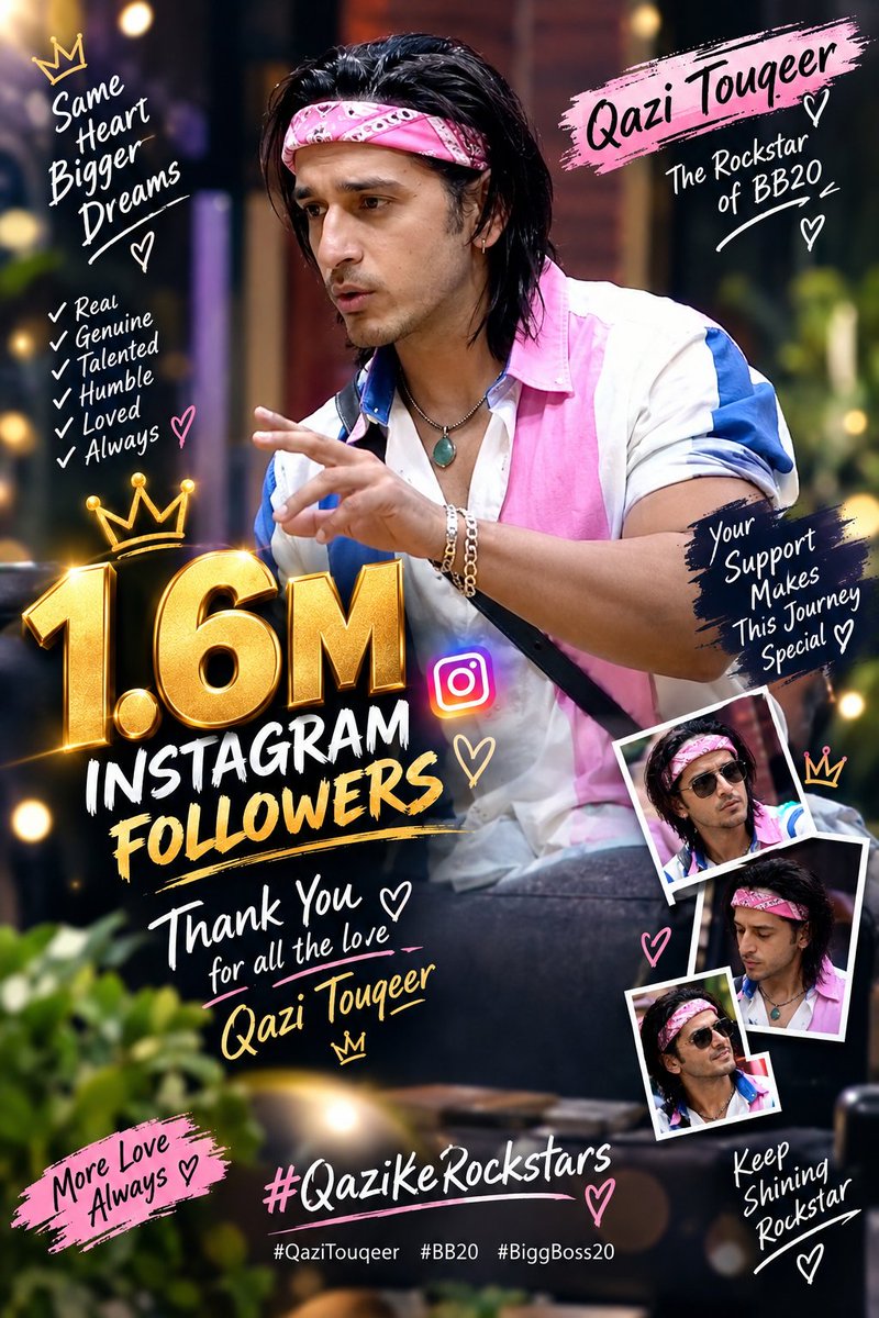 qaziofficialfc's tweet photo. Congratulations Qazi Touqeer on reaching 1.6 MILLION followers on Instagram! 

From an iconic voice to an unforgettable personality, your journey continues to inspire and entertain millions. The love keeps growing, and this milestone is another proof of the massive connection you share with your fans. 

Keep shining, keep rocking, Qazi! 
#QaziTouqeer #BiggBoss20 
 #QaziKeRockstars