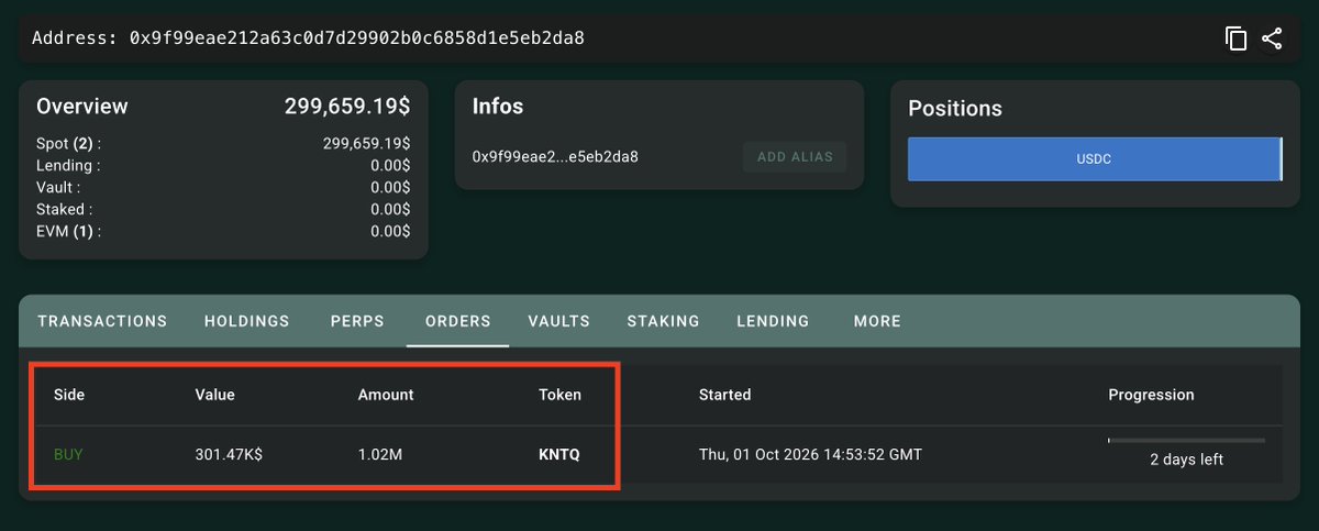 NPC_68's tweet photo. FUD aside: Kinetiq co-founder @0xmagnus is TWAPing $300k into kinetiq:native right now.

Do with that what you want. https://t.co/9vjrwD7Aqs