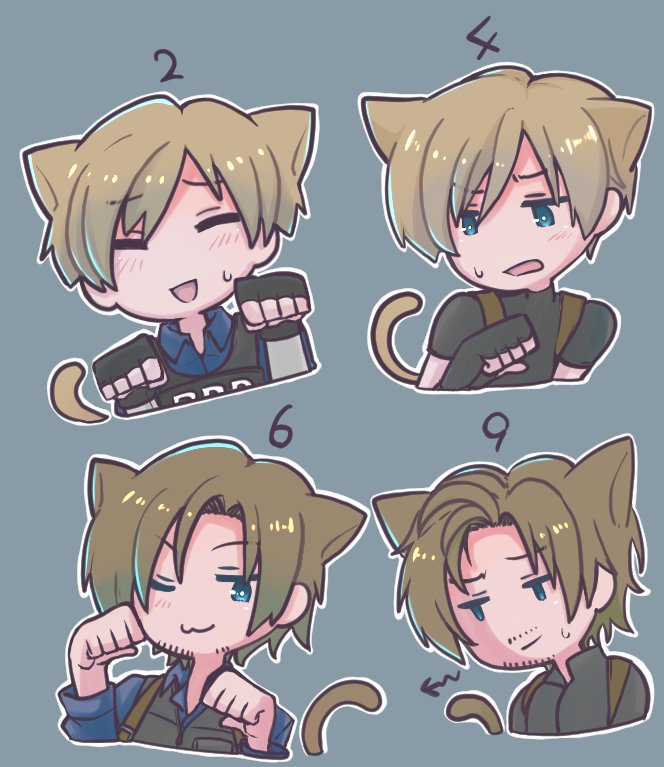 Nagi_oo9's tweet photo. レオンににゃーって言わせてみたら、みんな反応が違いそうだなと思って描いたやつです https://t.co/a5yP0vwlJ4