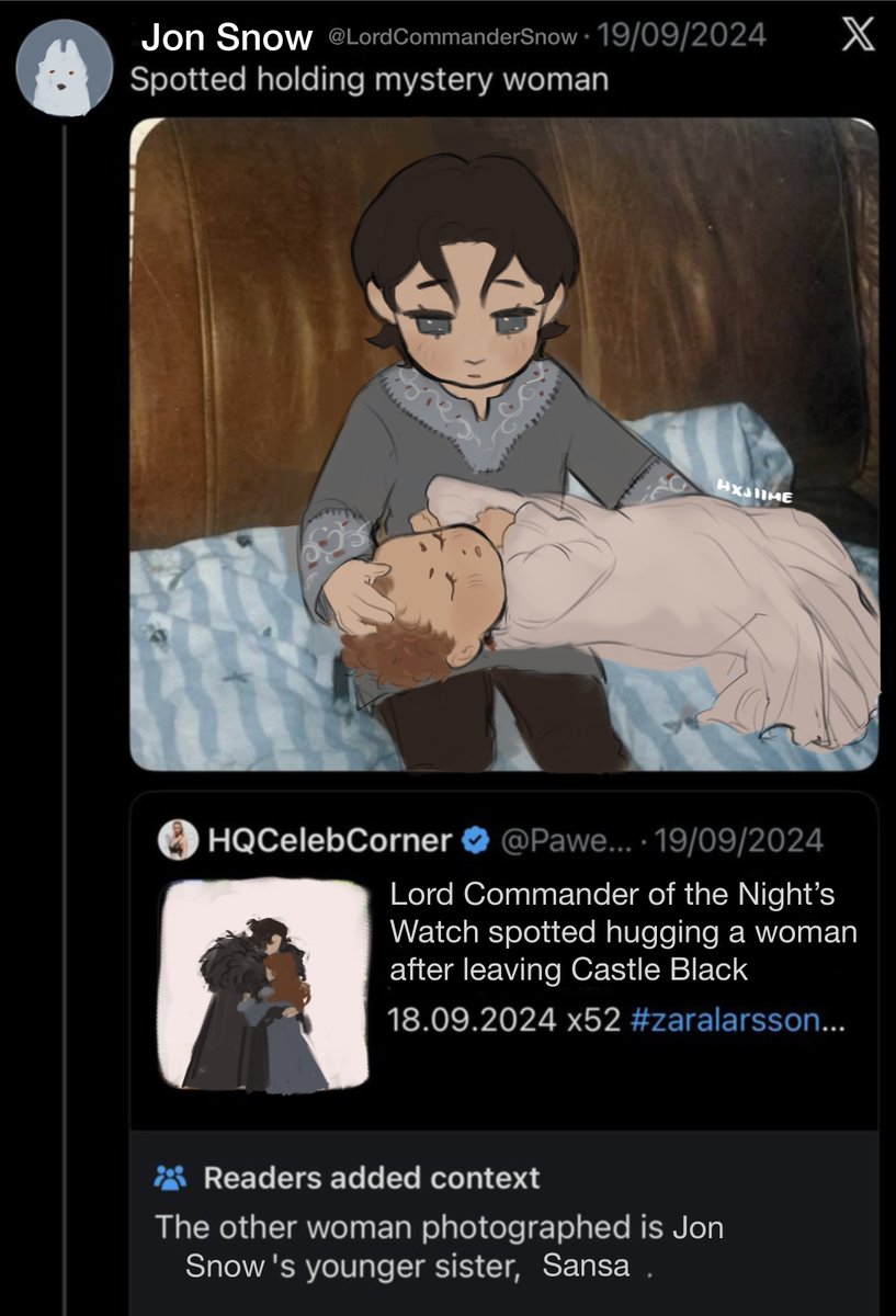 hxjiim3's tweet photo. uni is kicking my ass drew baby jon and sansa so i wouldnt die https://t.co/RSAgnunCgs