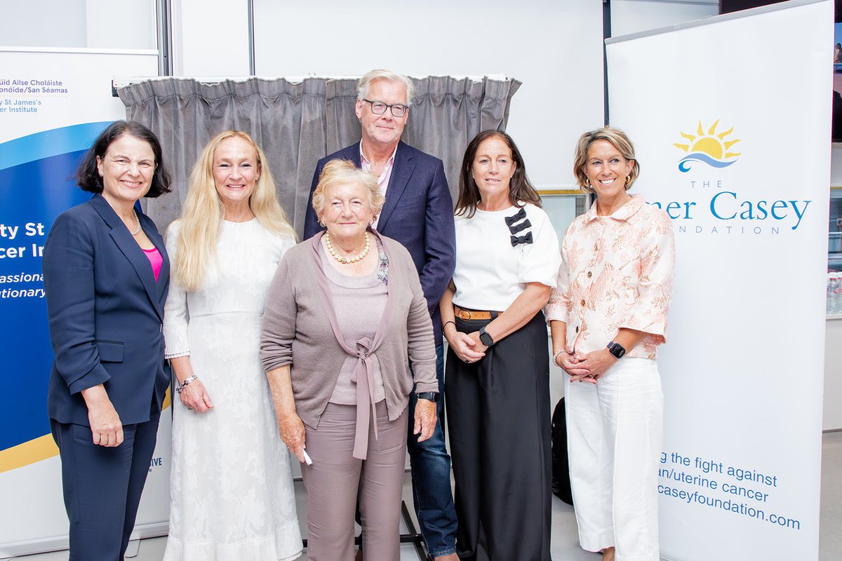 EmerCaseyFndtn's tweet photo. A wonderful plaque unveiling ceremony@CancerInstIRE to mark the 20th anniversary of The ECF. Prof Karen Cadoo presented on inherited cancer genetics and ECF Genetic Counsellor & Data Manager, Kate Brady, updated on referrals/eligibility for genetic testing. #legacy #WorldGODay https://t.co/Ycw3Mv419h