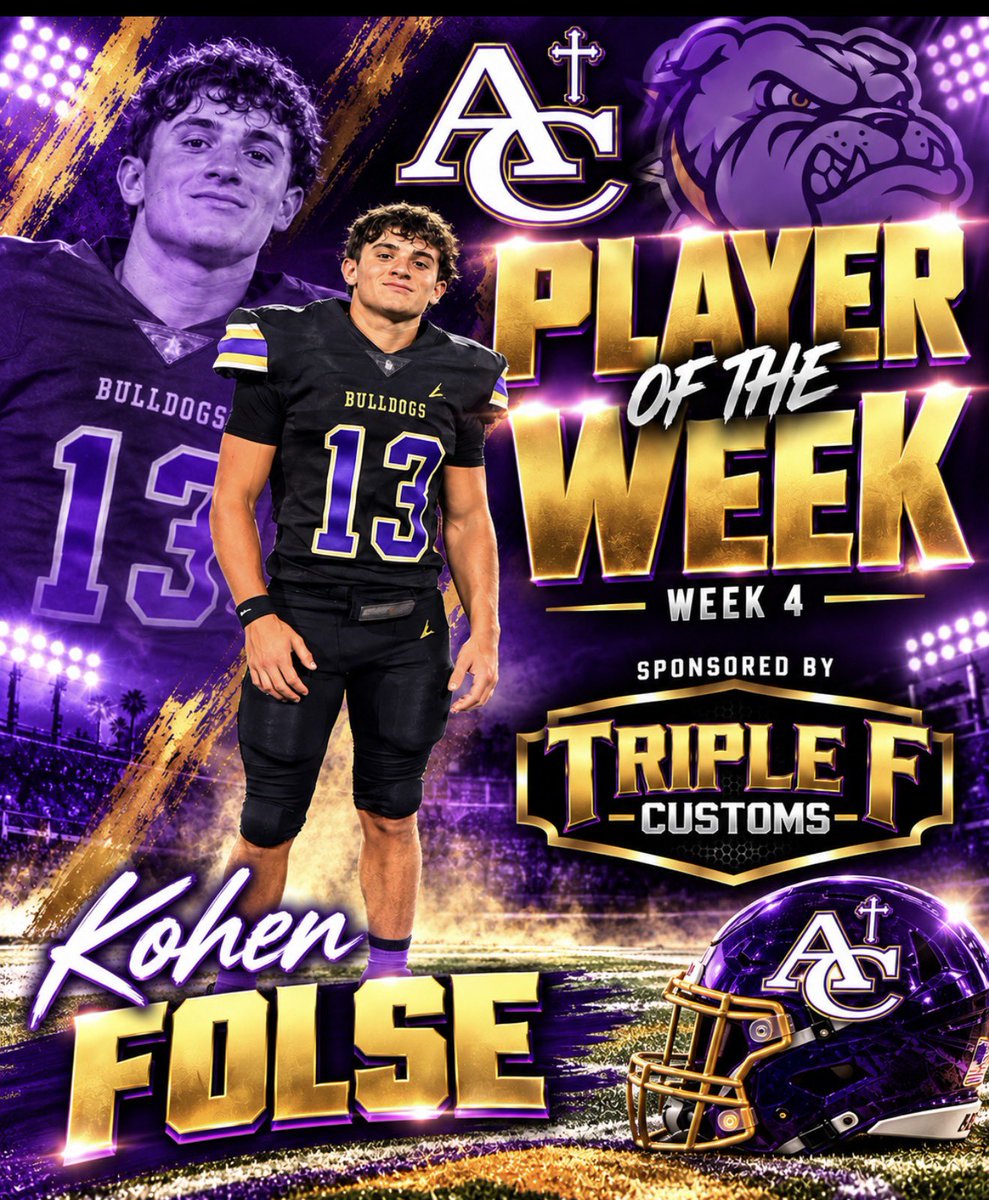 BulldogsAc's tweet photo. Congrats to our week 4 winners !
Kohen Folse 
@dayveongeason55 
Keep stacking 🧱 
@coach_james12 
@Mr_CoachBrown76 @Travis_Nichols1 
#TPW 

Thanks to Triple F Customs! https://t.co/rgiYm8goY5