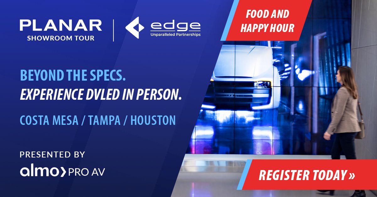 EdgeProAV's tweet photo. Go beyond the specs with @AlmoProAV + Planar! Experience dvLED up close, explore real-world applications, and bring your customer to see what’s possible. Join us in Costa Mesa, Tampa or NYC this November. Register now → https://t.co/EyDbSvaFJc https://t.co/TAo2BSSX6H