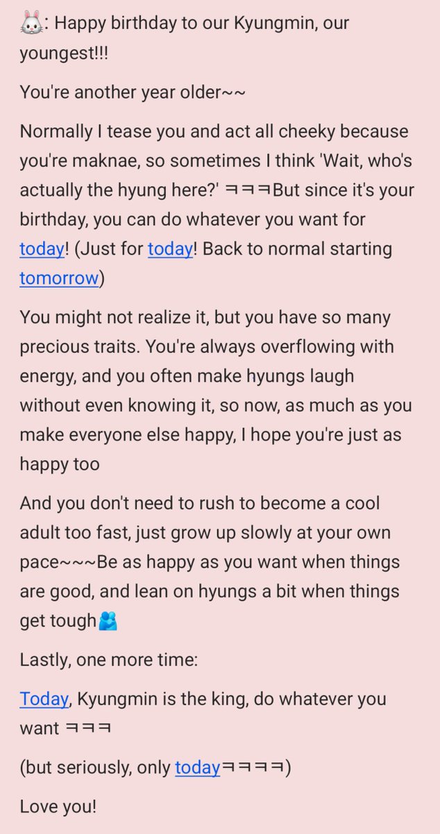 TWSLATION_'s tweet photo. [261002] #HANJIN WV POST

🐰: Happy birthday to our Kyungmin, our youngest!!! You're another year older~~

#한진 #TWS #투어스 @TWS_PLEDIS https://t.co/hQlU7GZEFB