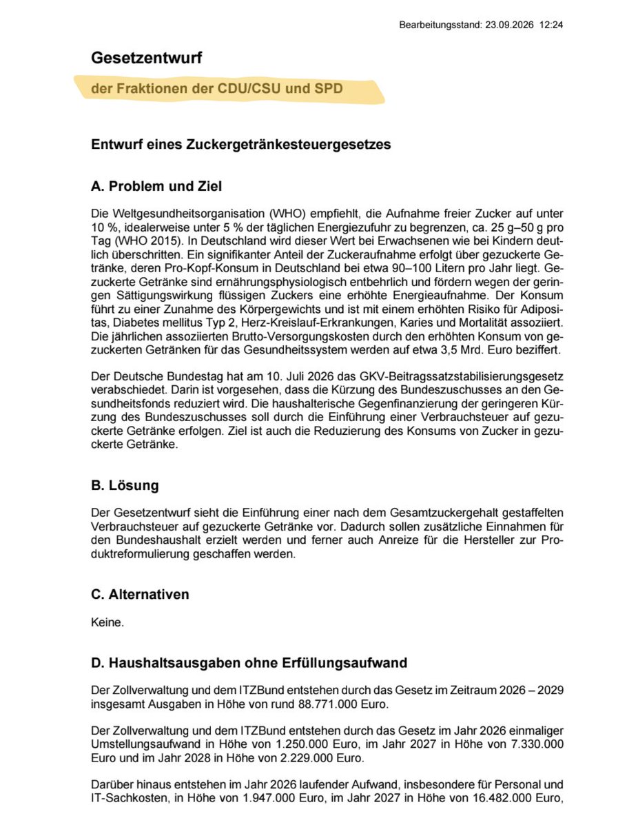 jreichelt's tweet photo. BREAKING NIUS: In der Unionsfraktion war man besonders erbost darüber, dass Lars Klingbeil seine Zuckersteuer nicht als Finanzministerium, sondern unter der falschen Flagge der CDU/CSU in den Bundestag einbringen wollte. 

Außerdem Riesenwut auf Bärbel Bas, weil sie bei dem Thema Bürgergeld für Empfänger, die per Haftbefehl gesucht werden, im letzten Moment einen Passus reingeschmuggelt hat, der den Personenkreis enorm einschränkt, nämlich Entzug nur noch für rechtskräftig verurteilte Straftäter, die sich der Haft entziehen.