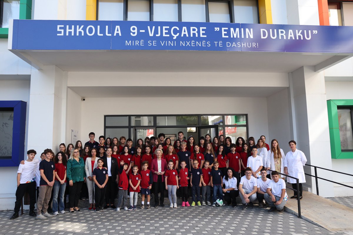 EUAmbAL's tweet photo. … with society.

The moment I will keep is the Emin Duraku School. Through EU4Schools, 63 🏫 have been rebuilt or renovated after the 2019 earthquake, and the children learning in them today are the reason this work matters. When 🇦🇱 joins, it will make our 🇪🇺 stronger too. 3/3 https://t.co/1j0buEotTw