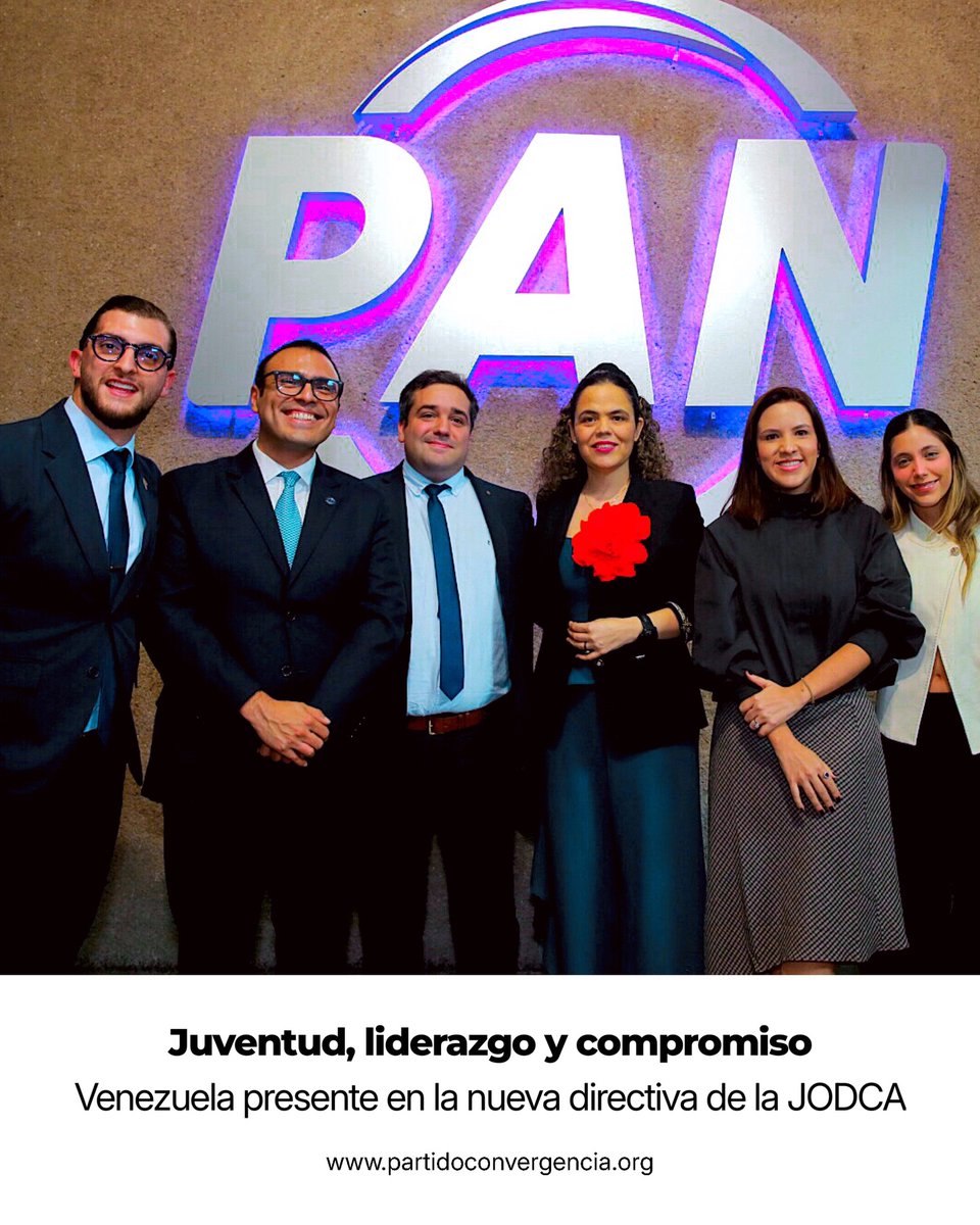 ConvergenciaVe's tweet photo. Celebramos la extraordinaria reunión de la Juventud Demócrata Cristiana de América (JODCA) en Ciudad de México, un espacio clave para consolidar el futuro democrático de nuestra región.

Felicitamos de manera muy especial a toda la directiva electa, encabezada por su nuevo presidente @Tomas_Casaretto y nos llena de profundo orgullo ver a nuestro hermano y compañero @pilierijesus1 asumir con vocación y firmeza esta responsabilidad en representación de Convergencia y de toda Venezuela. 🏛️✨

Juventud, liderazgo y compromiso: Venezuela presente en la nueva directiva de la JODCA. 🇲🇽🇻🇪

#JODCA #Venezuela #Mexico
