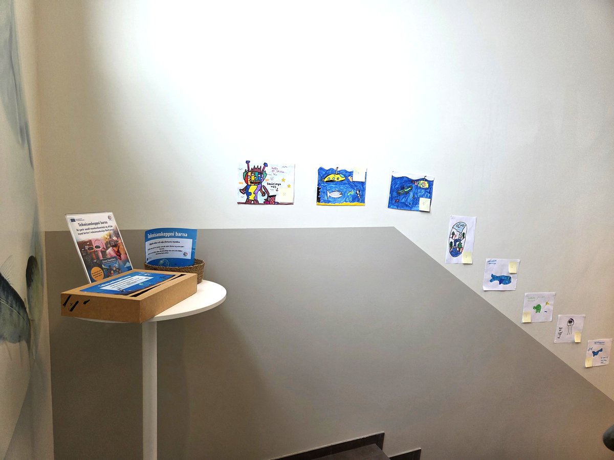 BioProtect_EU's tweet photo. 🙌 #BioProtect &amp; Marine Guardian shared a booth at VísindaVaka in Reykjavík! 🇮🇸

Children drew creatures to help protect Iceland’s seas for BioProtect’s comic book. 🐟 

Their drawings are now on display at 
@MatisIceland - visit us, pick your favourite &amp; vote! 🗳️
#MissionOcean https://t.co/v239d3uNPh