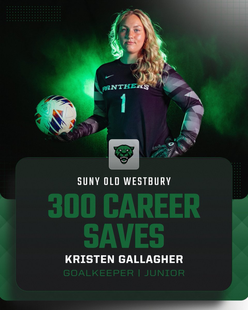 OW_Panthers's tweet photo. 300 CAREER SAVES!

A HUGE congratulations to Kristen Gallagher on reaching 300 career saves! 

Kristen has been a force between the posts and continues to make her mark for the Panthers.

#PantherPride #OWPanthers #WomensSoccer #300Saves https://t.co/vokRjWCN4j