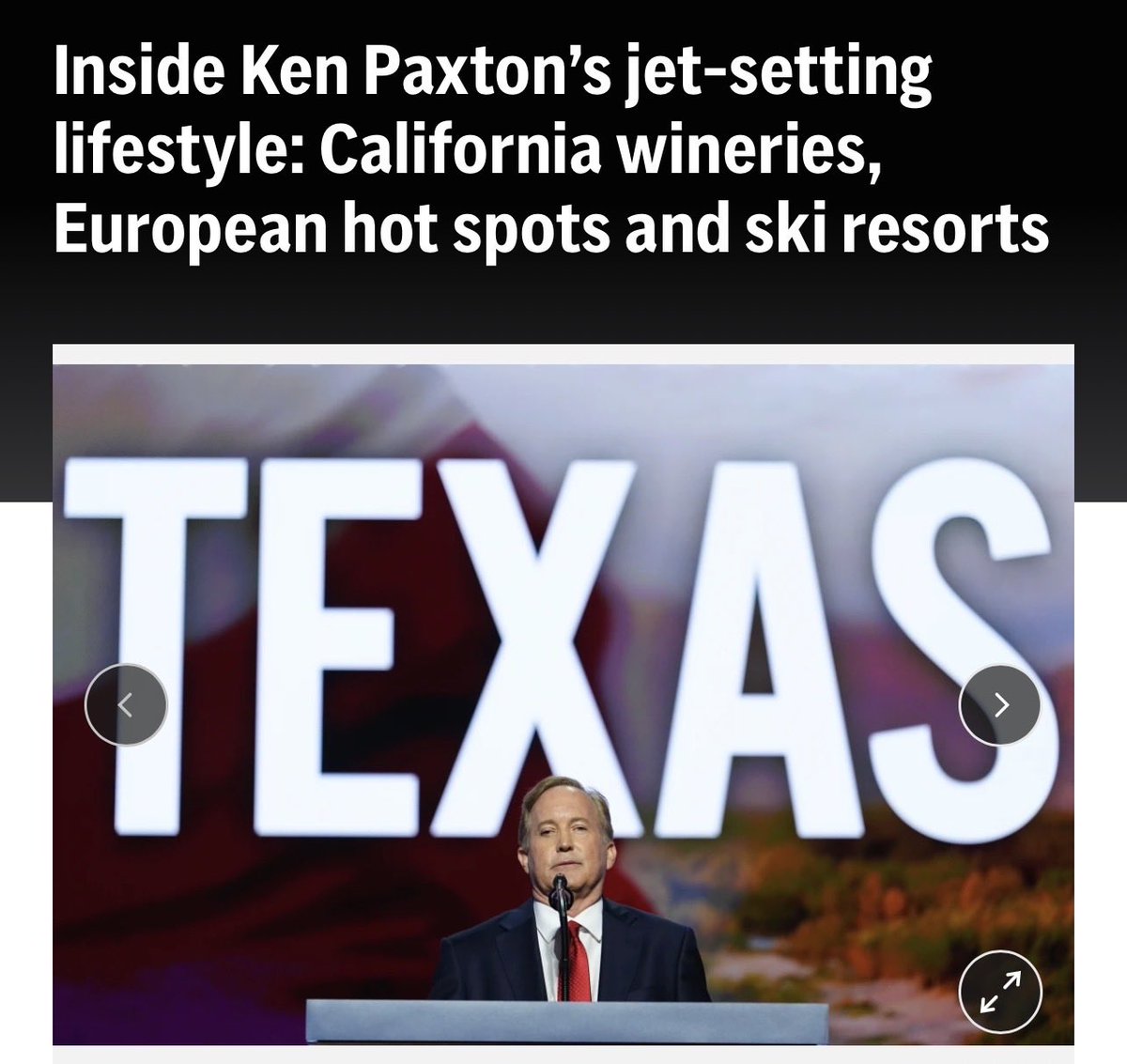 joe_jo9's tweet photo. AP found Ken Paxton took over 275 out-of-state trips, and had 730 blank workdays while Texas AG. 

He took luxury trips to California wineries, Caribbean resorts, European hot spots, ski towns and repeated trips to Palm Beach, while taxpayers picked up at least $1.9 MILLION just for his security detail.

After skirting his 2023 impeachment, Paxton really blew-it-out, with 112 days off and $400,000 in tax payer travel security in 2024 alone! 

How the fuk did he pay for all that lavish jet-setting on a salary of $153k a year? Even AP can’t figure it out. 

Pig politicians like Ken Paxton are exactly why public trust in government is fucking gone. Public office becomes a personal playground, taxpayers pick up the tab, and somehow they just keep getting away with it.
