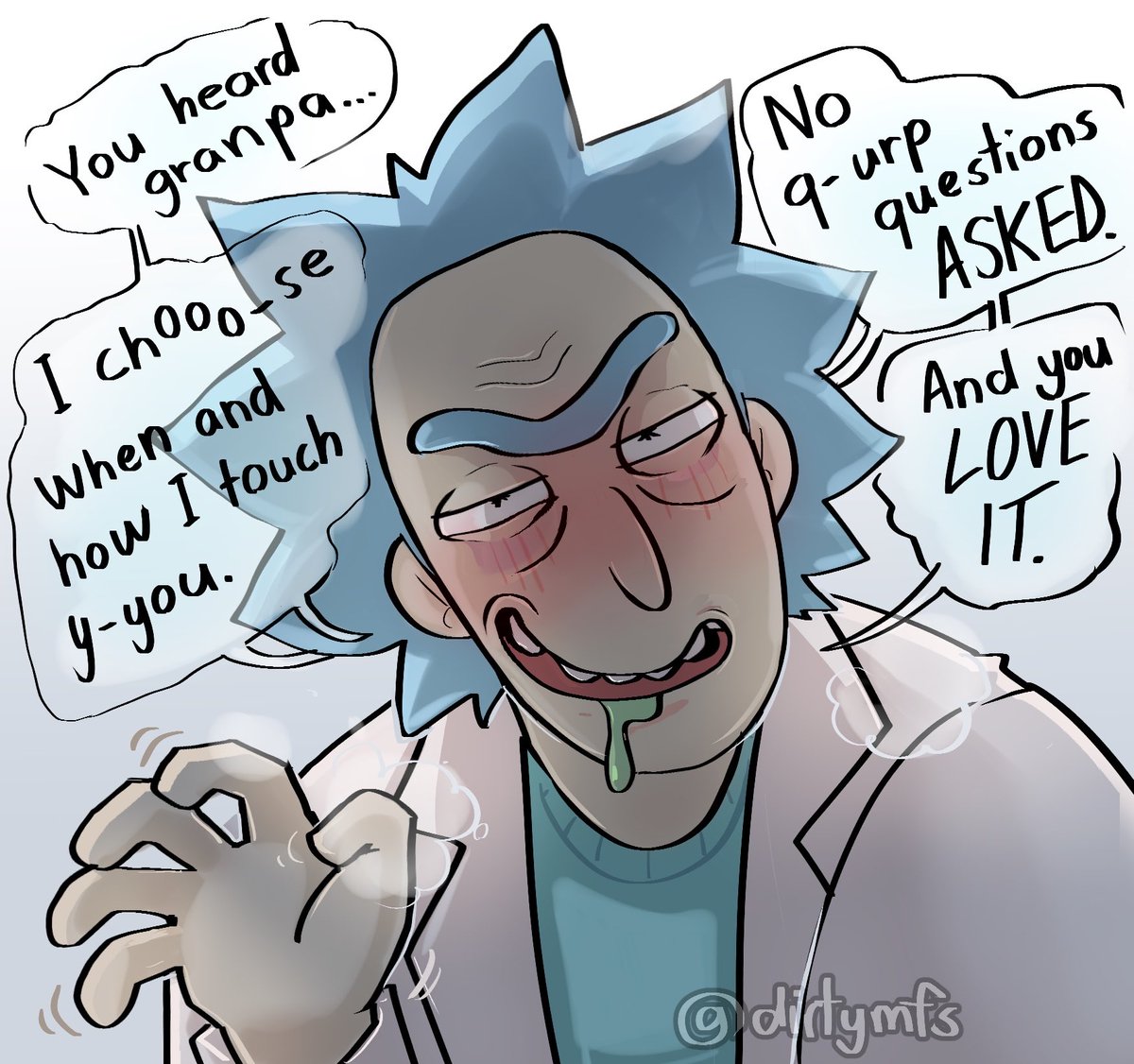 DirtyMfs's tweet photo. Comm for @CARTNYAN that has been sitting on the shelf for a month... Morty getting air groped meooow~ https://t.co/yPxRI0Ml1M